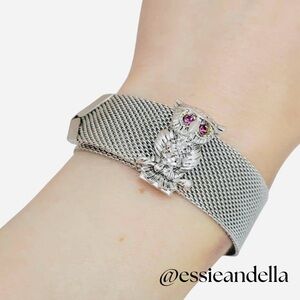 Sarah Coventry "Nocturne" silver-tone mesh bracelet